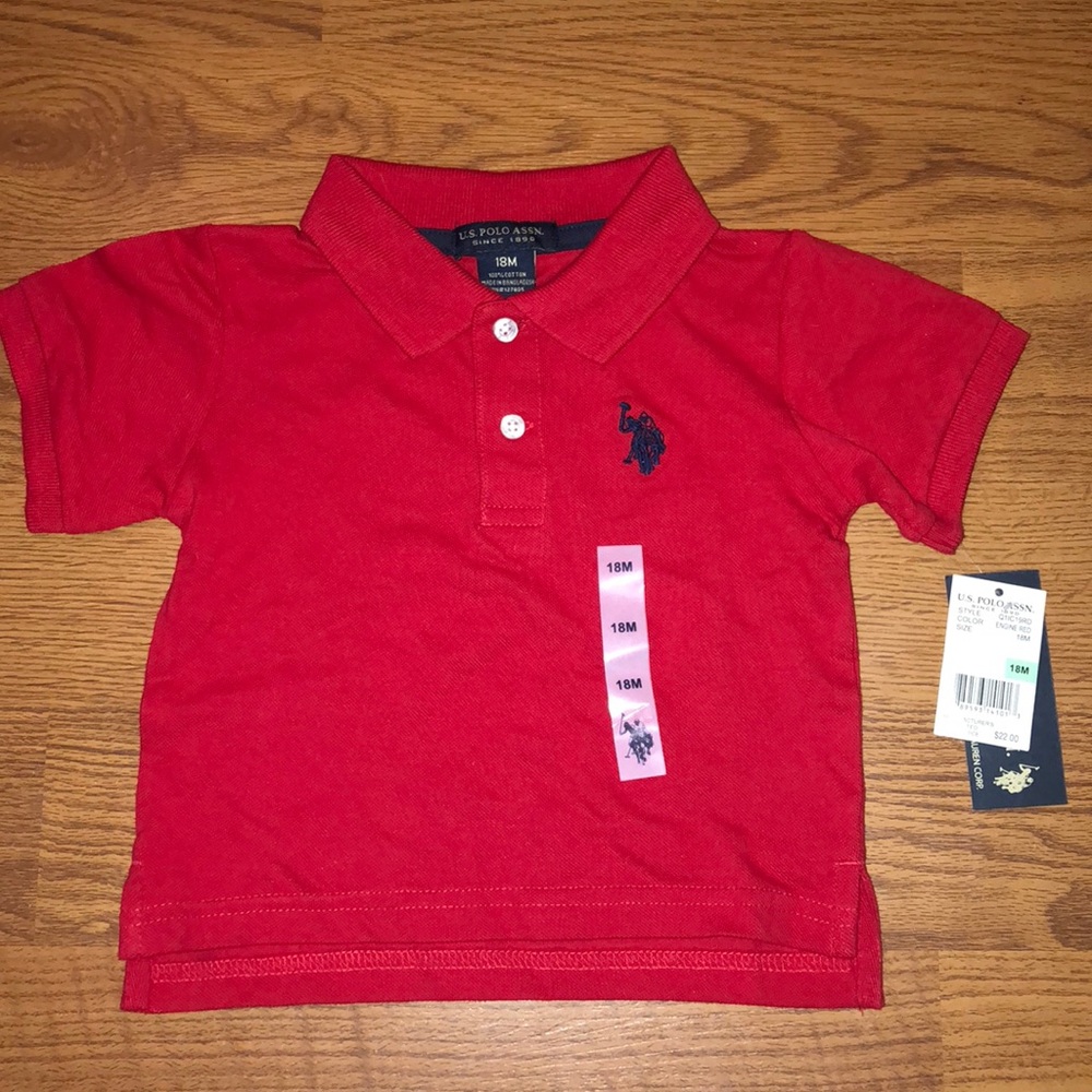 BNWT US POLO ASSN BOYS RED POLO SZ.18&12 MO